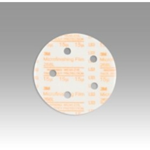 3M™ Hookit™ Microfinishing Film Disc 268L, 15 Mic, Type D, 5 in x NH,
D/F 5HL, Die 500FH, 25/inner, 500 ea/Case