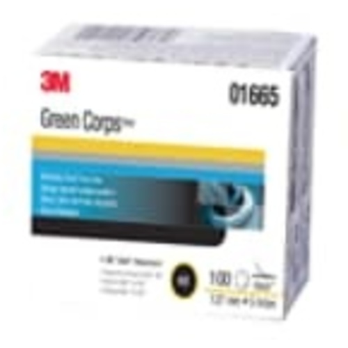 3M™ Green Corps™ Stikit™ Production Disc Dust Free, 01665, 5 in, 40, 100
discs per carton, 5 cartons per case