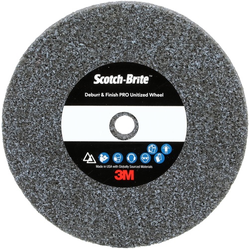 Scotch-Brite Deburr and Finish PRO Unitized Wheel 4″ × 1″ × 1/4″ 6C MED+