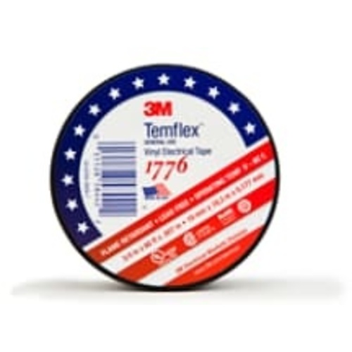 ‎3M Temflex Vinyl Electrical Tape 1776 3/4″ × 60 ft 1-1/2″ Core Black