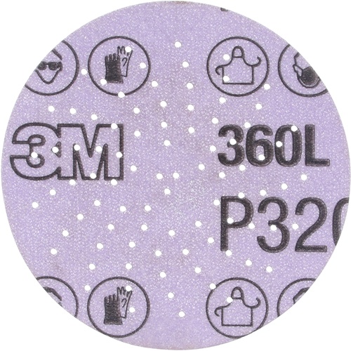 3M™ Hookit™ Clean Sanding Disc 360L, P320, 3 in, Die 300LG, 100 per
inner, 500 per case