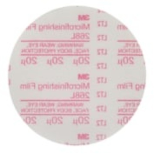 3M™ Hookit™ Microfinishing Film Disc 268L, 20 Mic, Type D, 3 in × 7/8
in, Die 300M, 100/inner, 1000 ea/Case