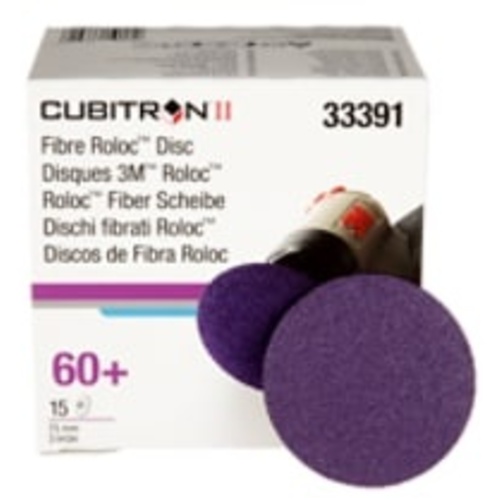 3M™ Cubitron™ II Roloc™ Fibre Disc 786C, 33391, 3 in (75 mm), 60+, 15
discs per carton, 6 cartons per case