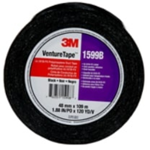 3M Venture Tape UL181B-FX Polypropylene Duct Tape 1599B Black 72 mm × 109.7 m 3 mil