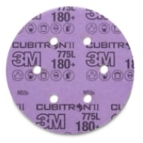 3M™ Cubitron™ II Stikit™ Film Disc 775L, 80+, 6 in x NH, D/F 6HL,
Linered w/Tab, Die 600HZ, 50 per inner, 250 per case