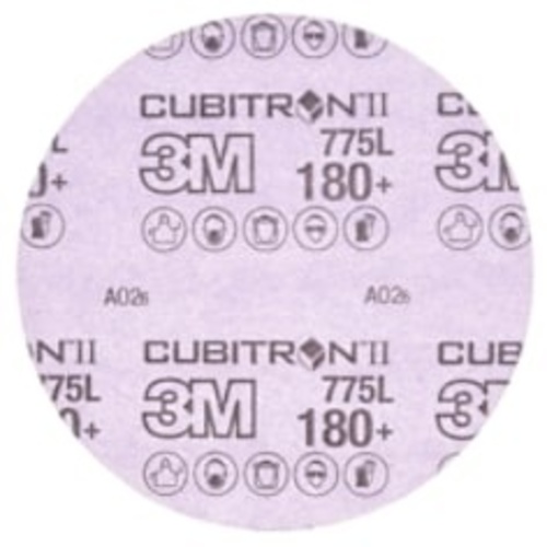 3M™ Cubitron™ II Hookit™ Film Disc 775L, 180+, 6 in x NH, Die 600Z, 50
per inner, 250 per case