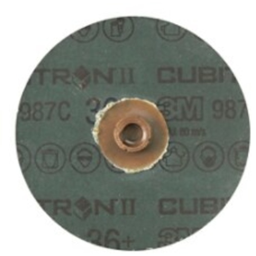 3M™ Cubitron™ II Roloc™ Fibre Disc 987C, 36+, TS, 4 in, Die RS400BB, 25
per inner, 100 per case