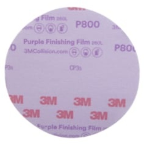 3M Hookit Purple Finishing Film Abrasive Disc 260L 30670 6″ P800
