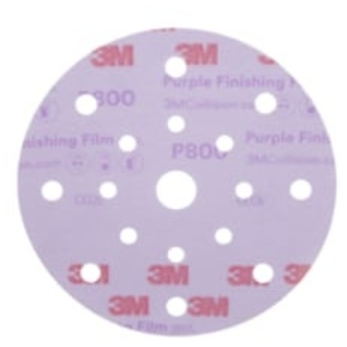 3M™ Hookit™ Purple Finishing Film Abrasive Disc 260L, 34871, 6 in, Dust
Free, P800, 50 discs per carton, 4 cartons per case