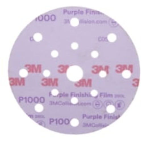 3M™ Hookit™ Purple Finishing Film Abrasive Disc 260L, 34782, 6 in, Dust
Free, P1000, 50 discs per carton, 4 cartons per case