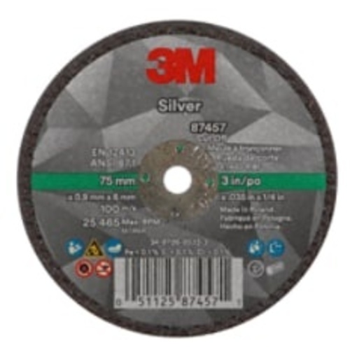 3M Silver Cut-Off Wheel 87457 T1 3″ x .035″ × 1/4″