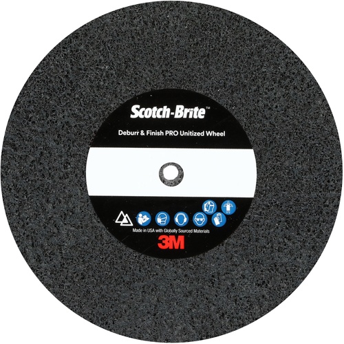 Scotch-Brite Deburr and Finish PRO Unitized Wheel 3″ × 1″ × 1/4″ 2S FIN