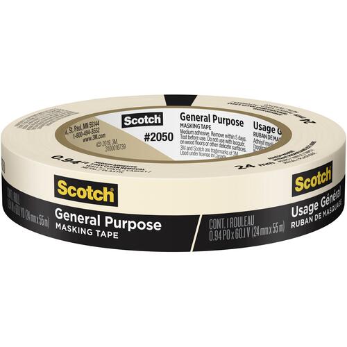 ‎Scotch General Purpose Masking Tape 2050-24CP 0.94″ × 60.1 yd (24mm × 55m)