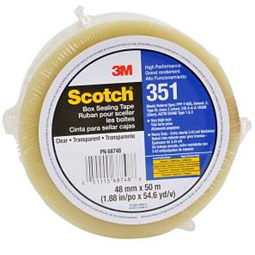 Scotch Government Certification Box Sealing Tape 351 Clear 48 mm × 50 m