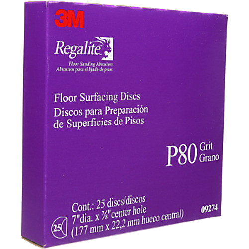 3M Regalite Floor Surfacing Discs 09274 7″ × 7/8″ 752I P80 Grit