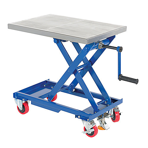 Mech Scissors Cart - Hand Crank 18 × 28 330 lbs Cap