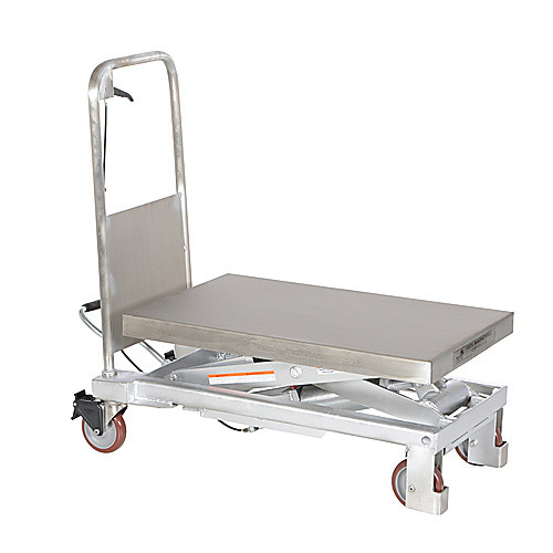 Partial SS Elevating Cart 750lb 32.5 × 19.75