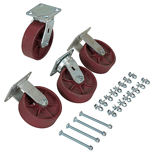 6″ × 2″ Ductile Steel Caster Kit 8000# Cap