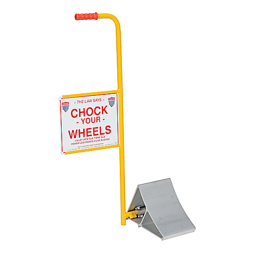 Aluminum Wheel Chock With Handle & Sign