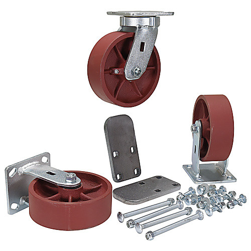 6″ × 2″ Ductile Steel Caster Kit 6K