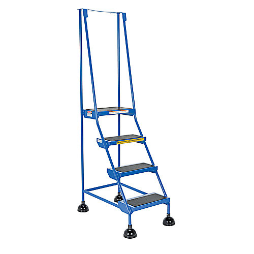 Spring Loaded Roll Ladder 4 Step Blue