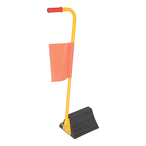 Rubber Wheel Chock-Handle 7.6 × 12 × 38.5 W/ Flag