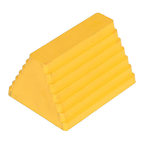 Yellow Rubber Wheel Chock-Eye Bolt 9 × 7 × 5.75