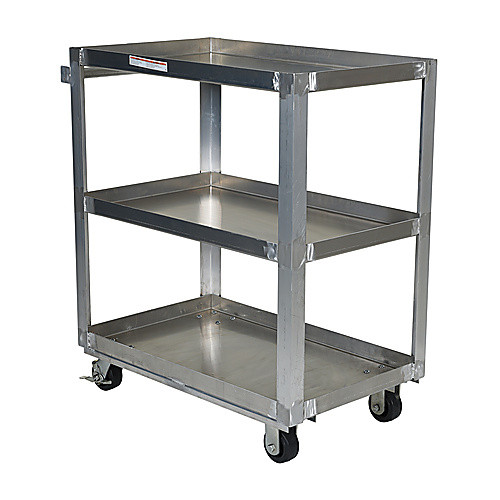 Alum Service Cart W/ Three 22 × 36 Shelves
