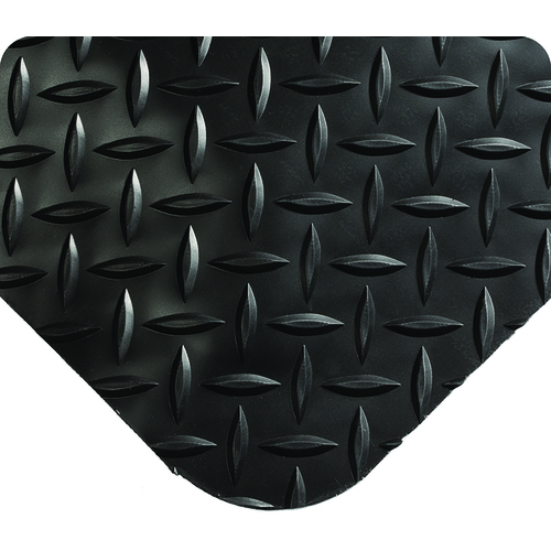 Diamond Plate SpongeCote 5' × 75' Black Work Mat